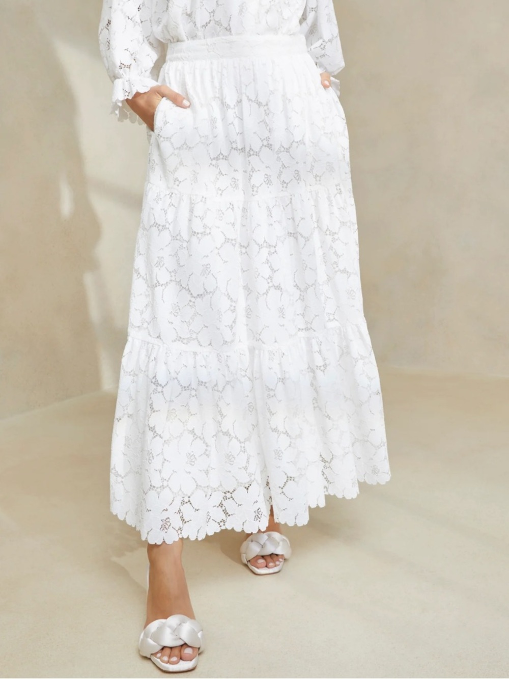 NEW Loeffler Randall Luna Skirt. Ivory. S. NWOT